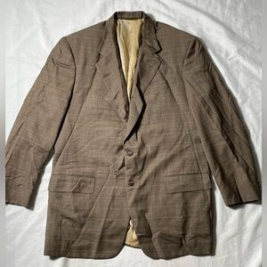 ISAIA Napoli Prince of whales check wool Light brown sport blazer jacket 44L